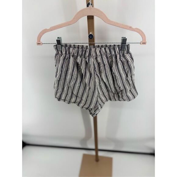 Brandy Melville black white stripe shorts size small 100% cotton elastic waist - Picture 6 of 6